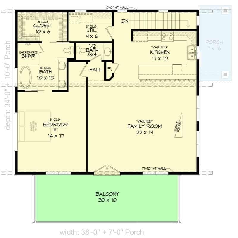 Explore the Spacious Family Room with Vaulted Ceilings