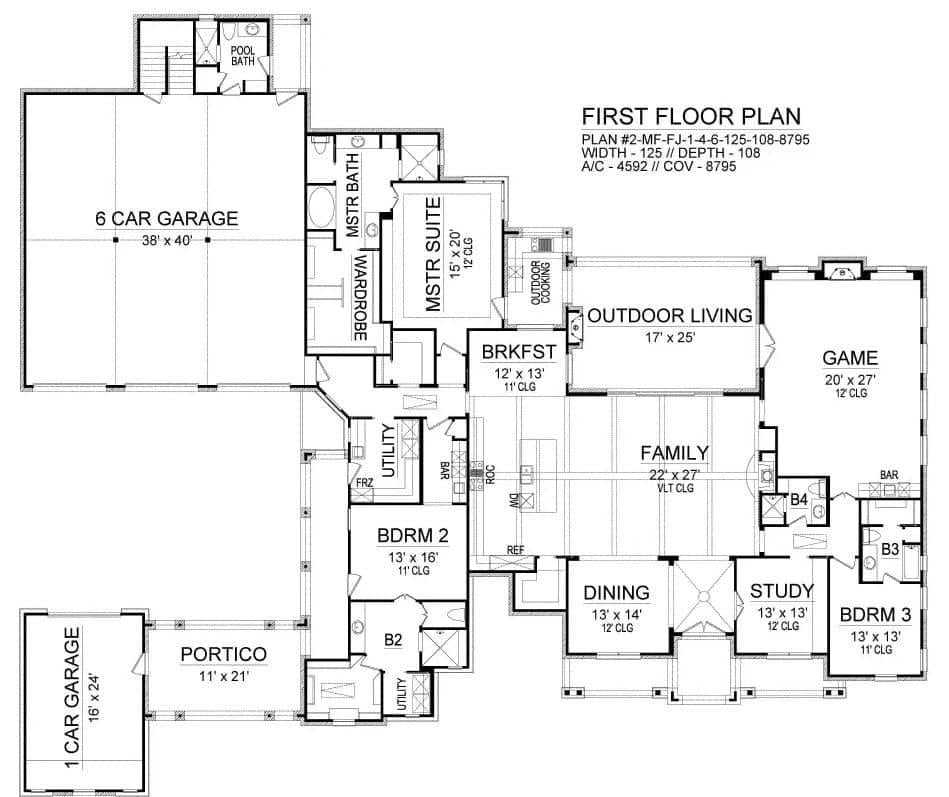 Explore This Expansive First Floor Layout with a 6-Car Garage