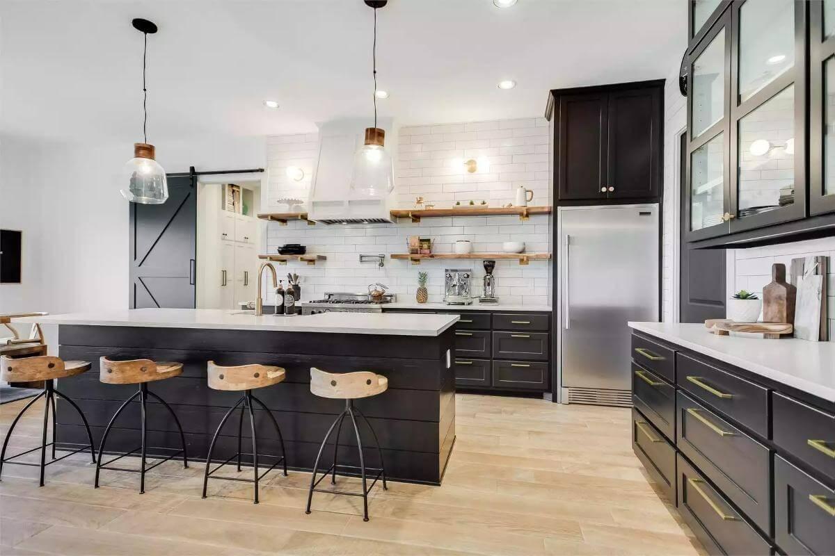 Look at the Industrial Stools Adding Character to This Kitchen Island