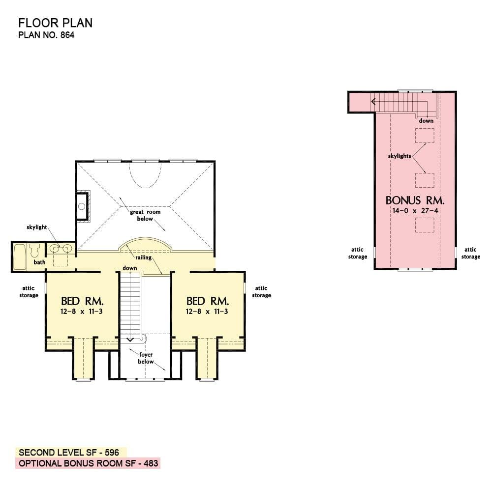 Exploring the Second Level: A Neat Layout with Bonus Room Potential