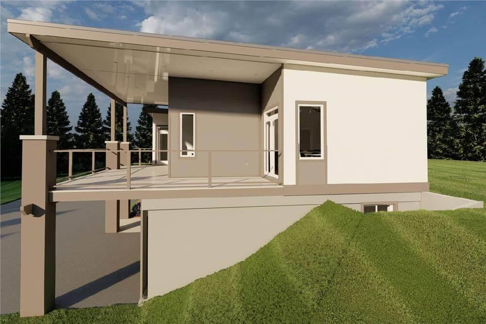 Notice the Bold Overhang on This Modern Terrace