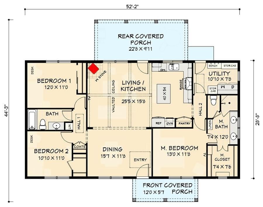 Thoughtful Ranch Layout with Vaulted Living Space and Cozy Bedrooms