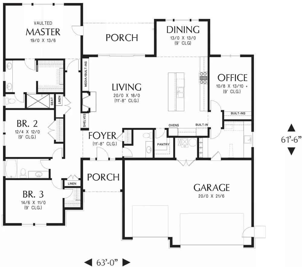 Comprehensive Main Floor Plan with Versatile Living Spaces