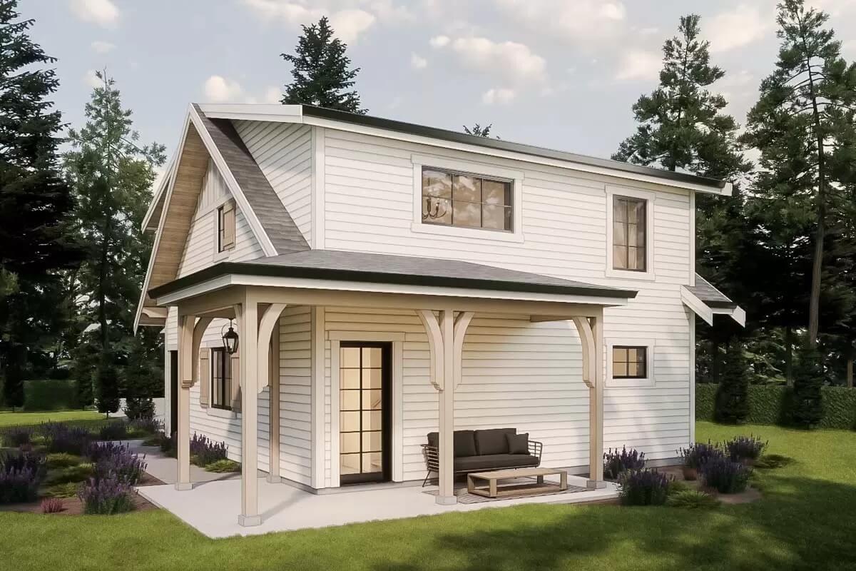 Notice the Charming Covered Porch on This Craftsman Side View