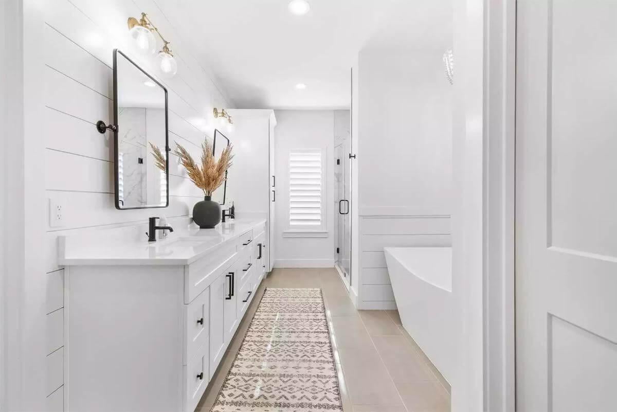 Wow, Check Out That Shiplap Wall and Freestanding Tub