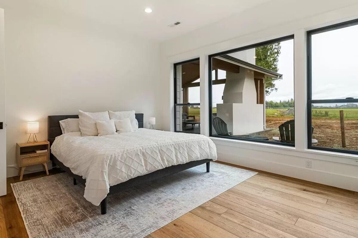 Take in This Minimalistic Bedroom with Expansive Windows