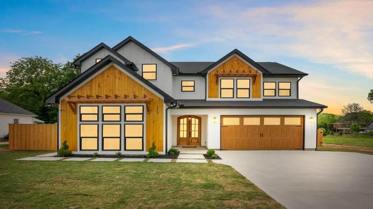Striking Craftsman Exterior with Bold Wooden Accents