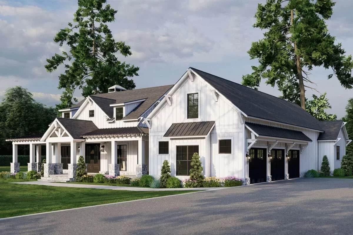 Pristine Farmhouse with Striking Black Metal Roof