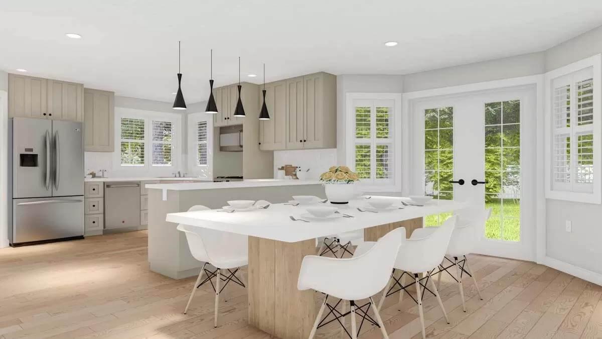 Sleek Kitchen Design with a Generously Sized Island