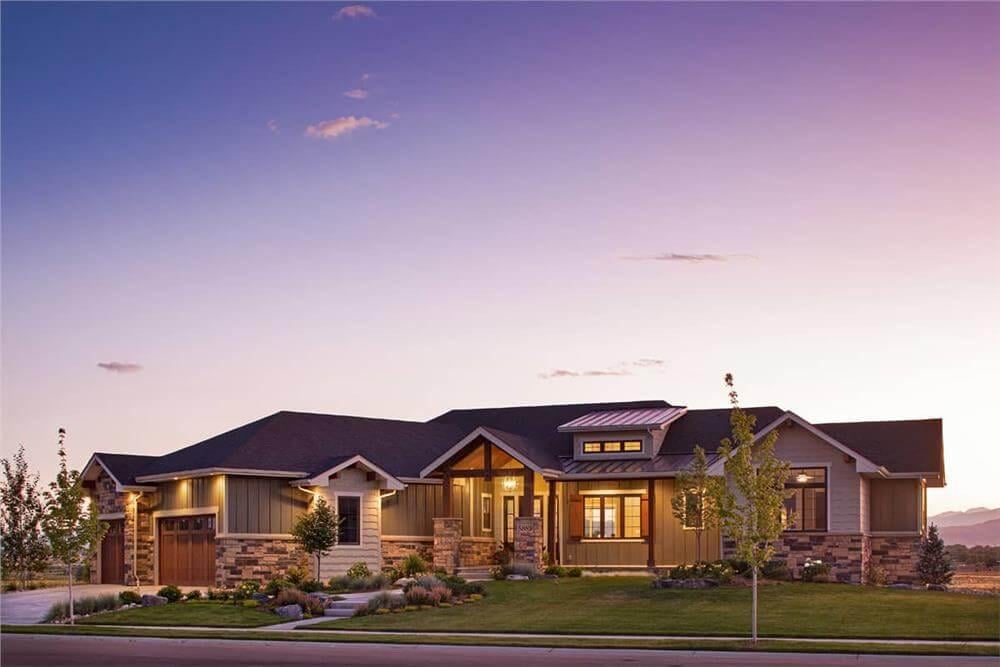 Wow, Check Out the Stone Accents on This Craftsman-Style Home