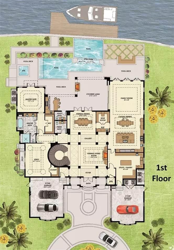 Check Out This Floorplan With Its Stunning Waterfront Views