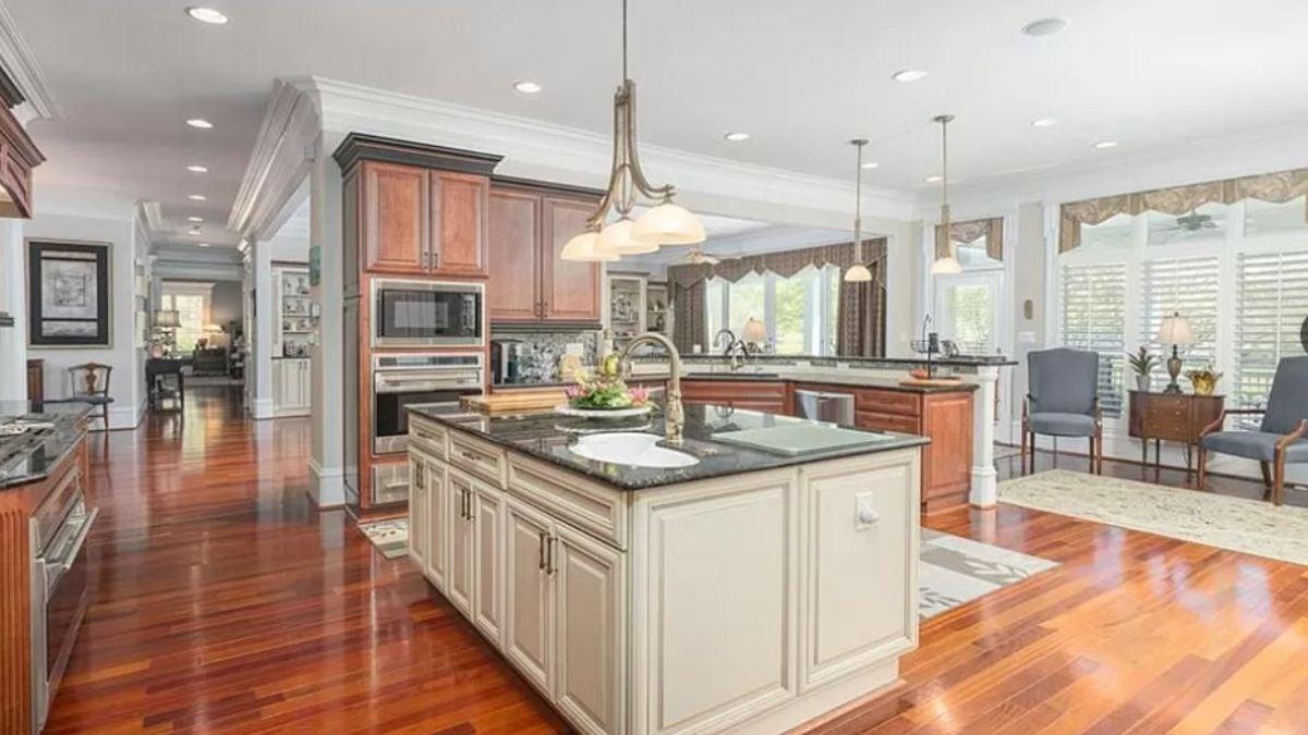Wow, Look at That Elegant Kitchen Island with Dark Granite Counters
