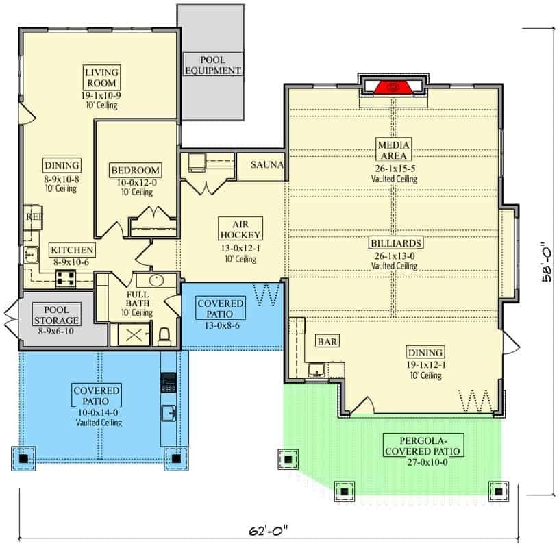 Exploring a Versatile Entertainment-Focused Floorplan with a Sauna and Game Areas