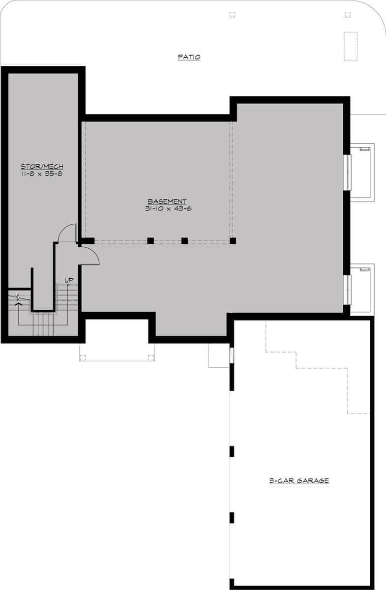 Spacious Basement Layout with Adjacent 3-Car Garage