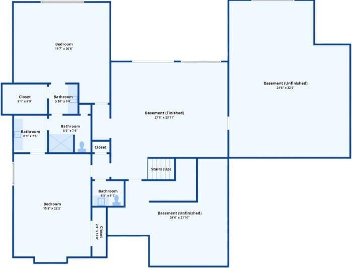 Navigate Through This Vast Basement Floor Plan with Multiple Rooms