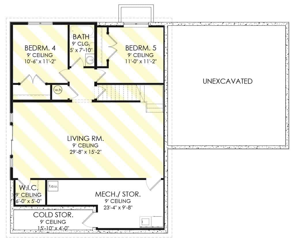 Explore This Spacious Basement Layout with Versatile Living Room