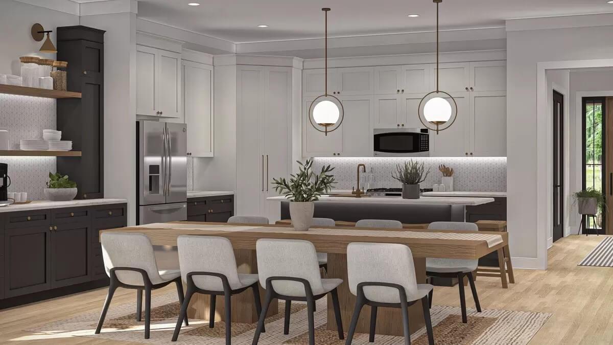 Check Out the Statement Pendant Lights Over This Kitchen Island