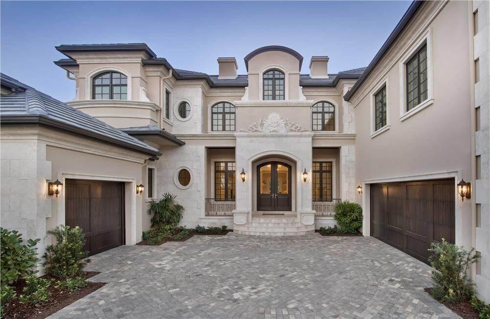 Grand European-Inspired Facade with a Touch of Symmetry