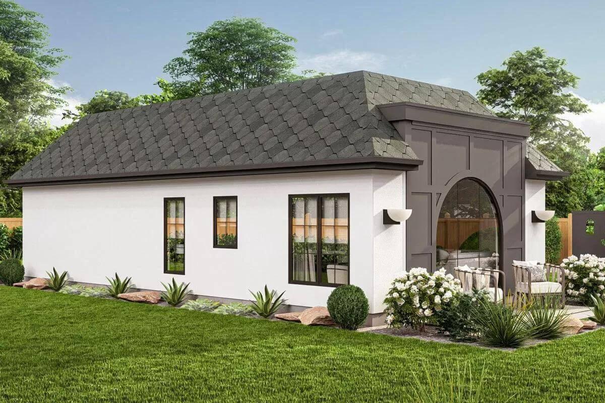 Wow, Notice the Grand Arched Window Framing the Patio