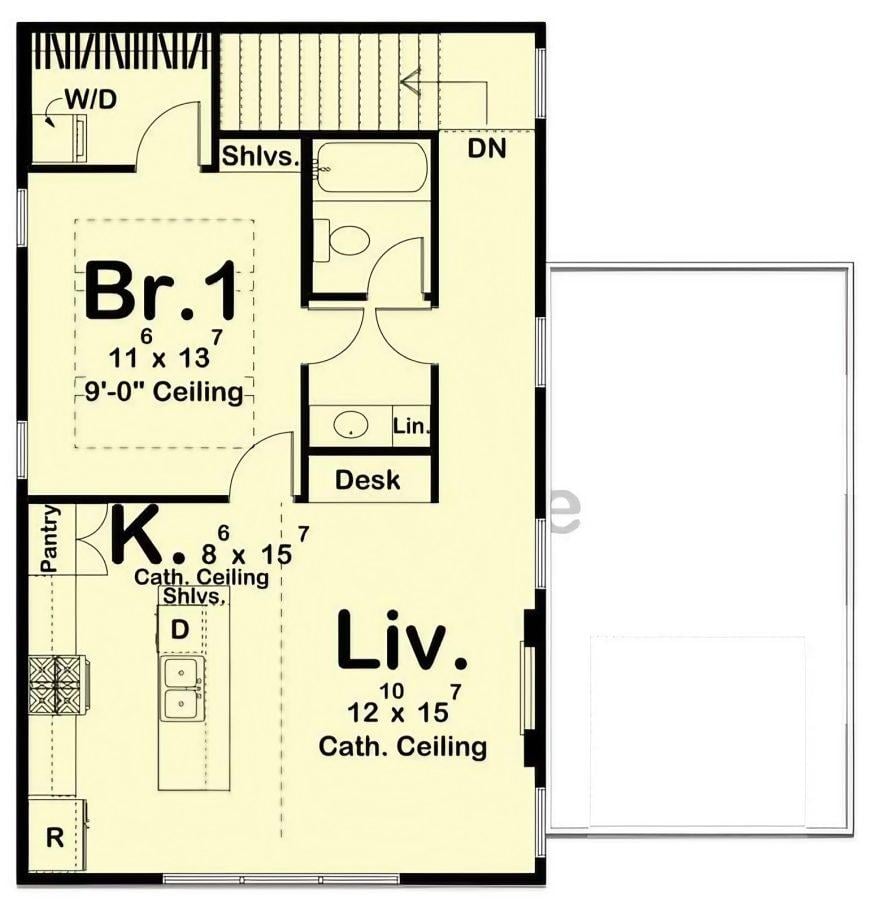 Smart Layout with a Convenient Kitchen Island
