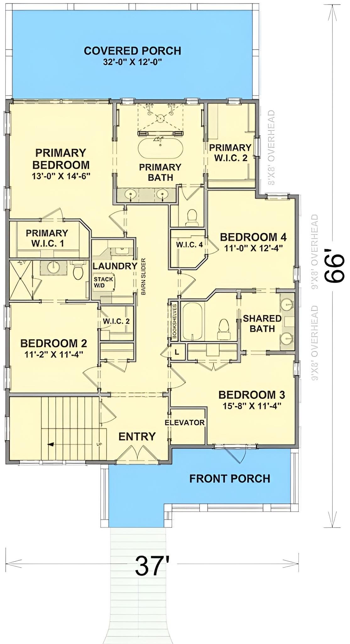 Explore This Thoughtful 4-Bedroom Layout with Dual Porches