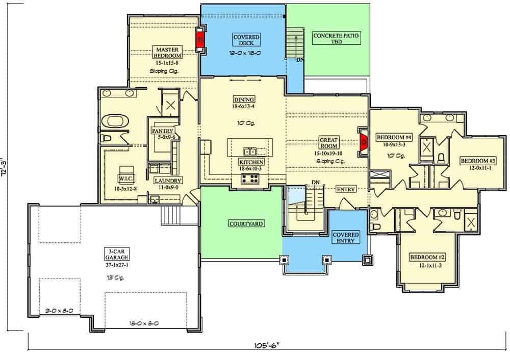 Explore This Spacious Floor Plan with a Charming Courtyard