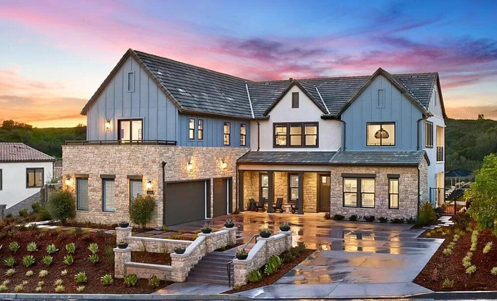 Stunning Modern Farmhouse with Stone Facade and Expansive Windows
