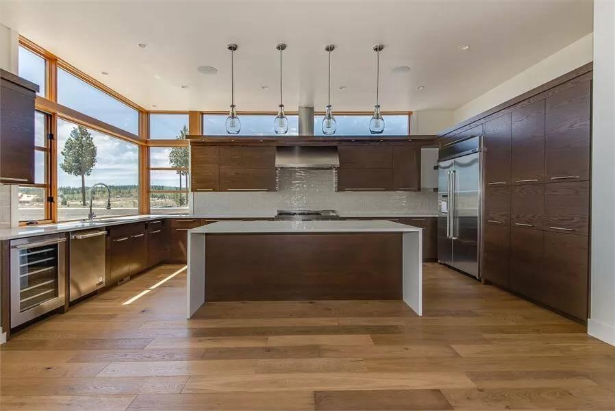 Discover This Modern Kitchen with Sleek Cabinetry and Stunning Views