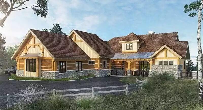 Craftsman Charm with Exposed Timber and Stone Accents