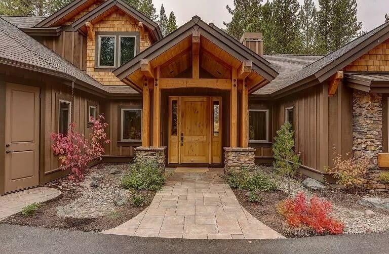 Craftsman Entryway with Charming Stone and Wood Detailing