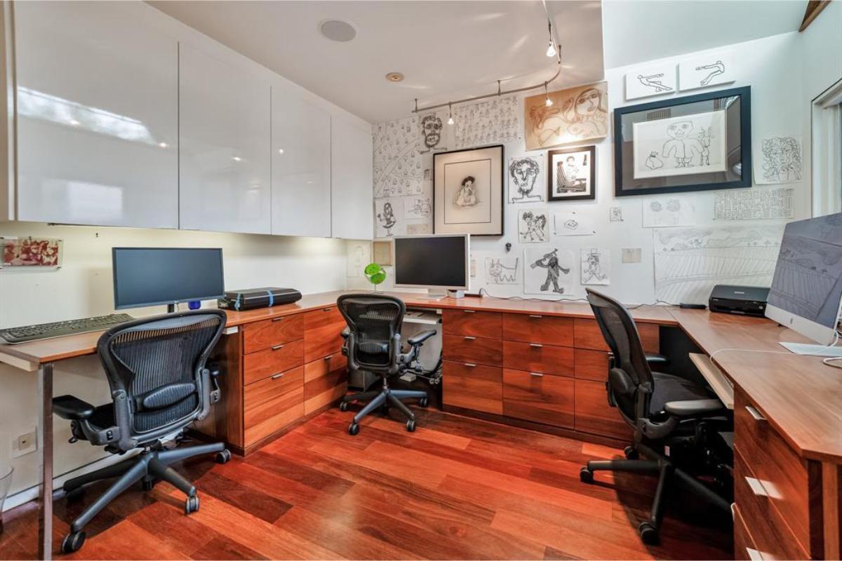 Creative Workspace with Personalized Art Gallery Wall