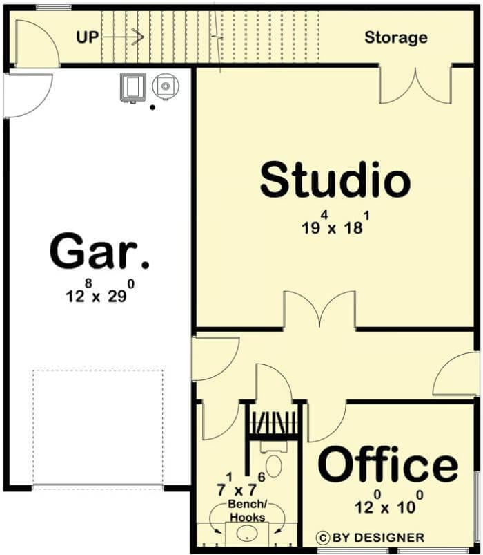 Explore This Versatile Studio and Office Combo with Ample Garage Space