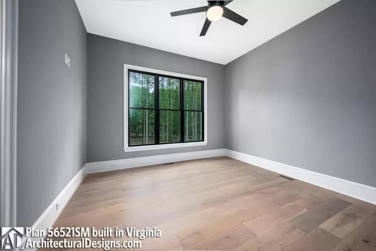 Check Out These Black-Framed Windows Enhancing the Chic Gray Walls