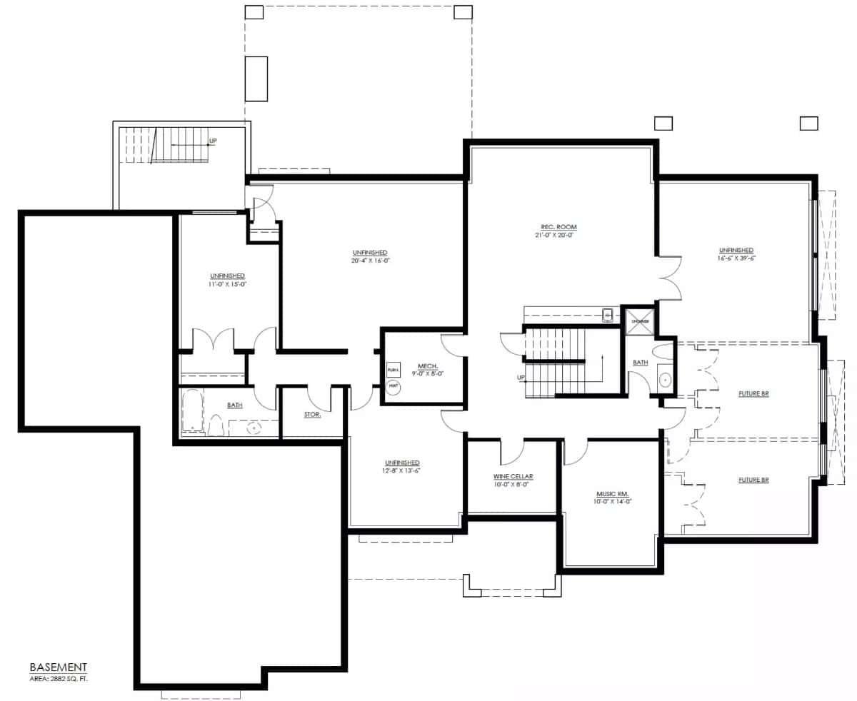 Dive Into This Spacious Basement Plan with a Dedicated Wine Cellar