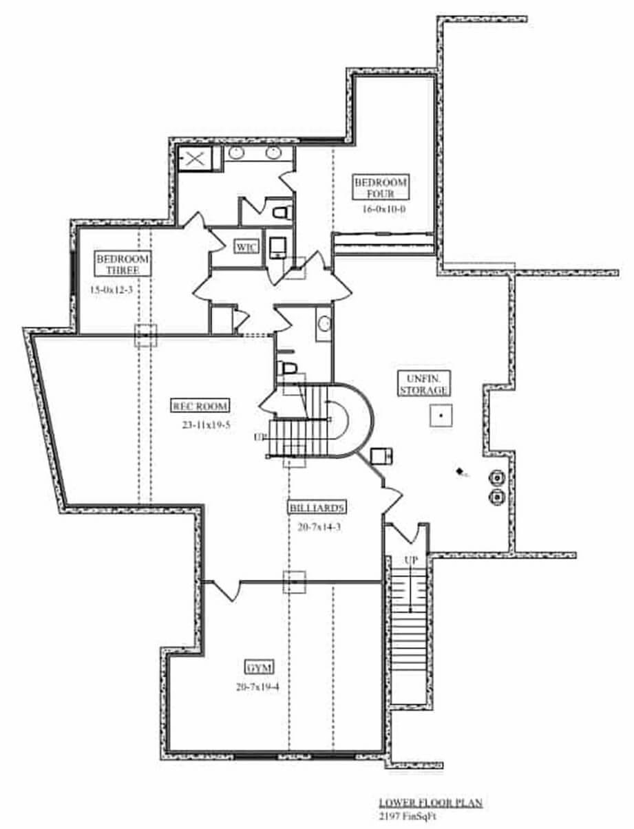 Explore This Lower Floorplan Featuring a Rec Room and Gym
