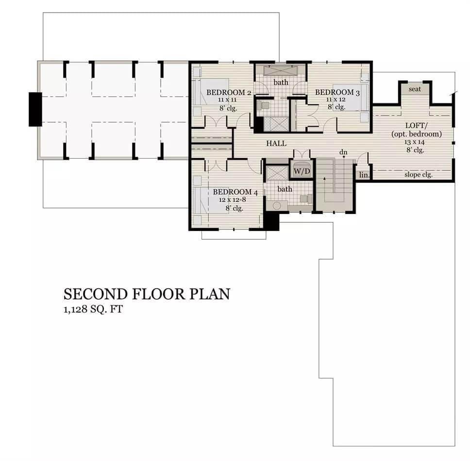 Efficient Second Floor Layout with a Versatile Loft Space