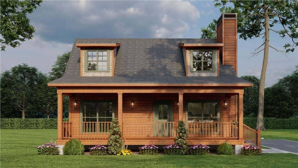 Classic Log Cabin with a Charming Front Porch