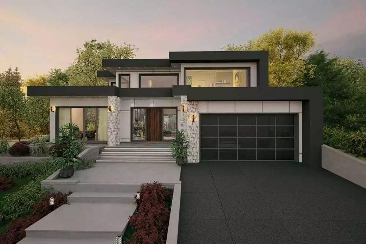 Modern Architecture with Striking Black Framing