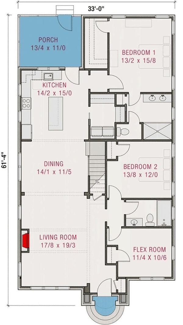 Exploring a Smartly Designed Floor Plan with a Cozy Porch