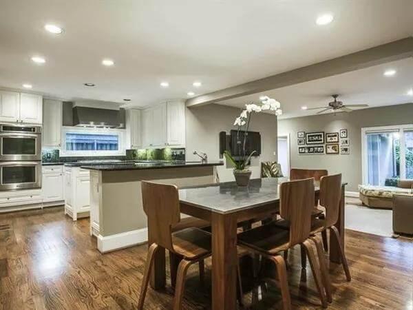 Look at the Open Concept Kitchen with Dark Granite Counters