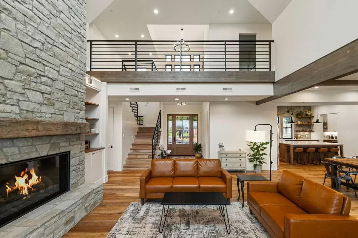 Wow, Notice the Loft Overlooking This Modern Living Space