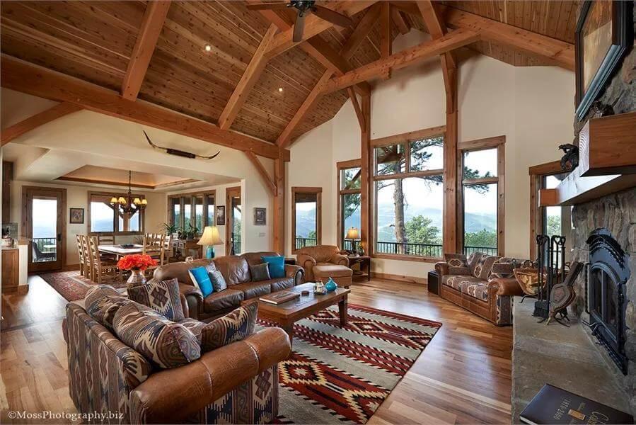 Wow, Look at That Vaulted Ceiling and Expansive Windows in This Living Room