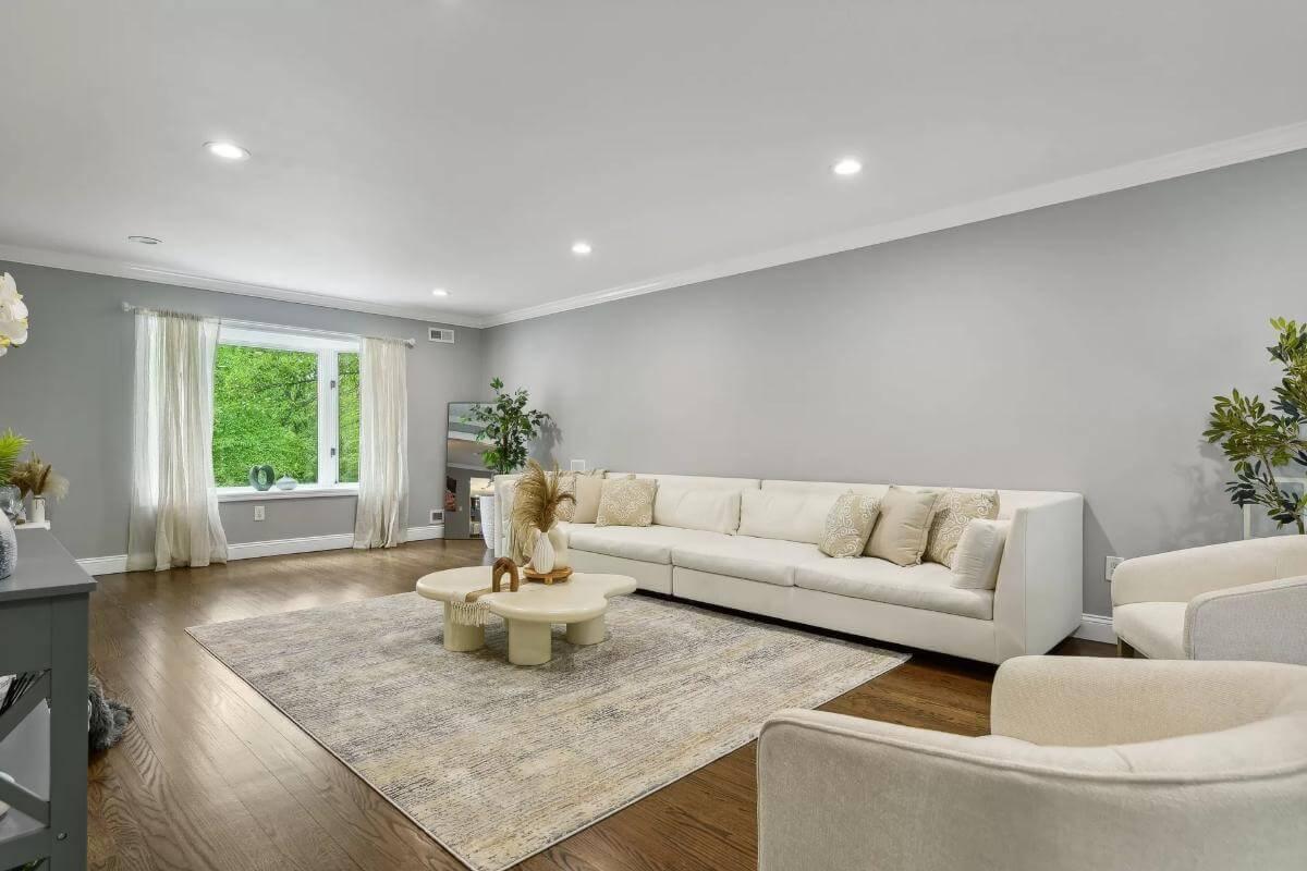 Spacious Living Room Highlighting an Oversized Sectional Sofa