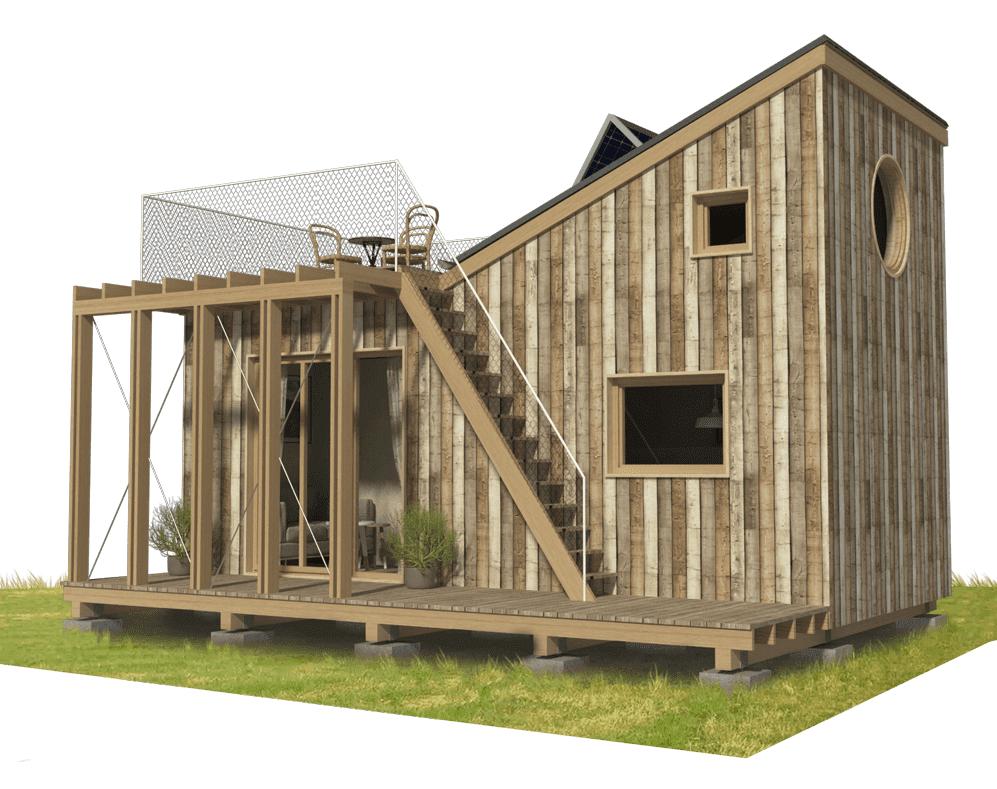 Check Out This Compact Cabin with a Unique Rooftop Terrace