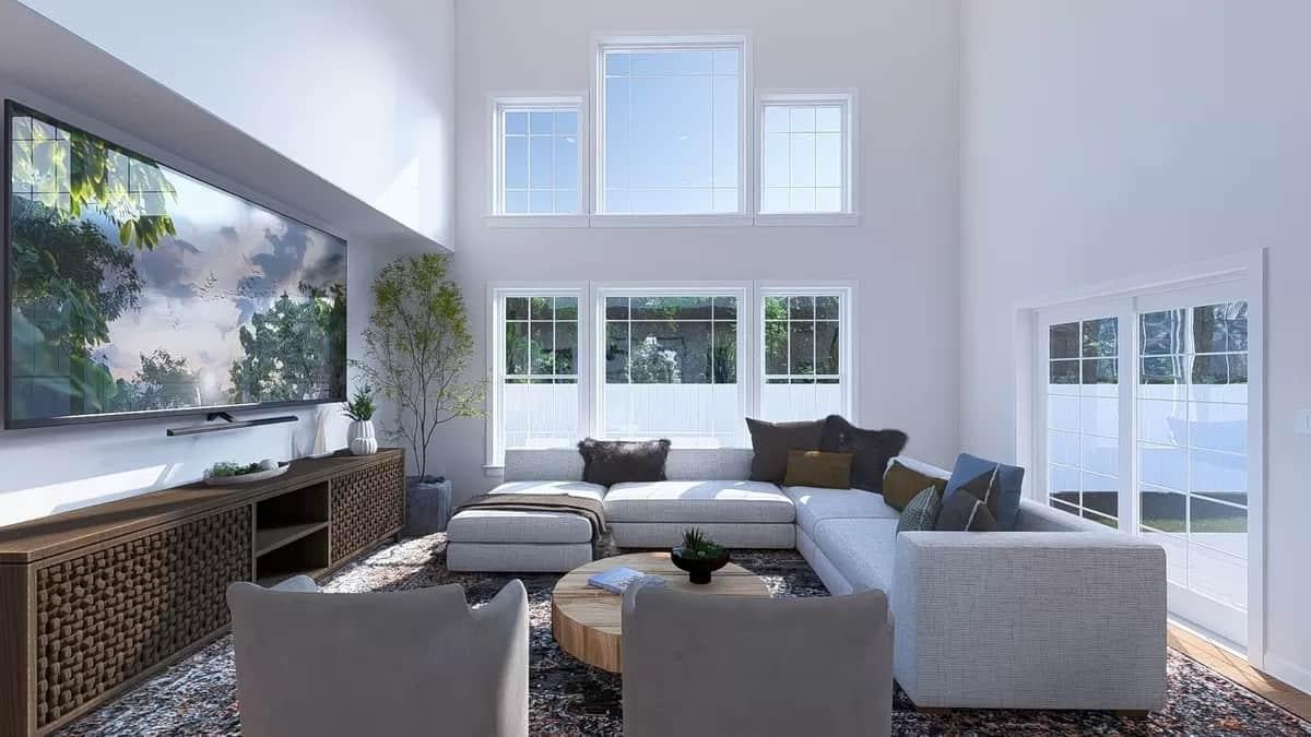 Check Out This Sunlit Living Room with Floor-to-Ceiling Windows