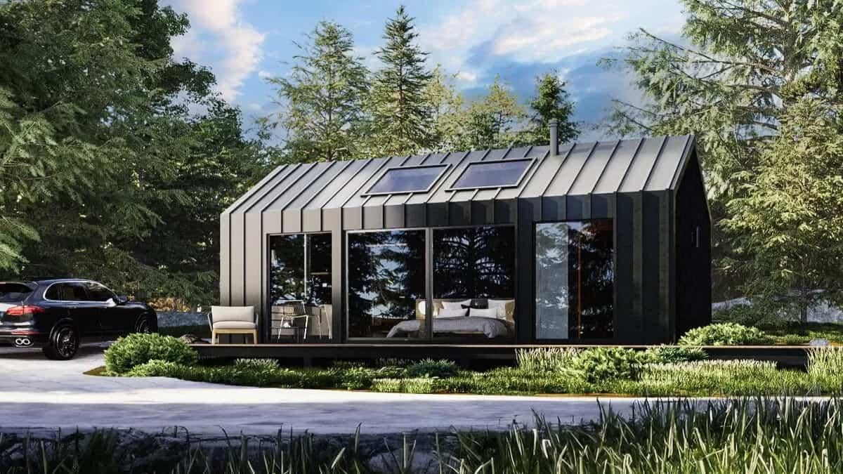 Compact Modern Cabin with Sleek Metal Cladding
