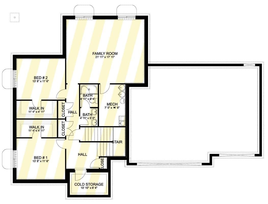 Lower Level with Cozy Family Room and Dual Walk-In Closets