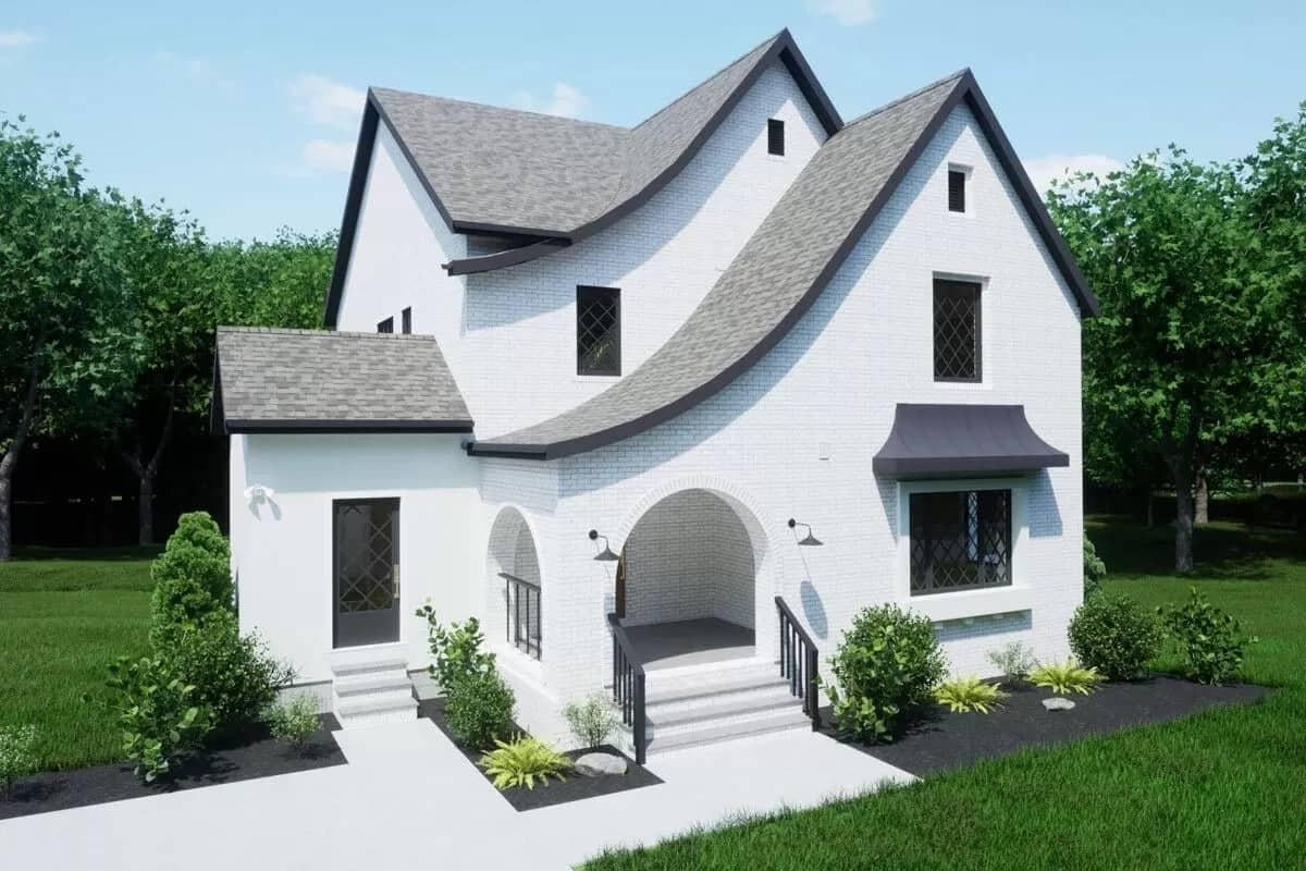 Notice the Whimsical Curves and Elegant Archways of This Storybook Facade