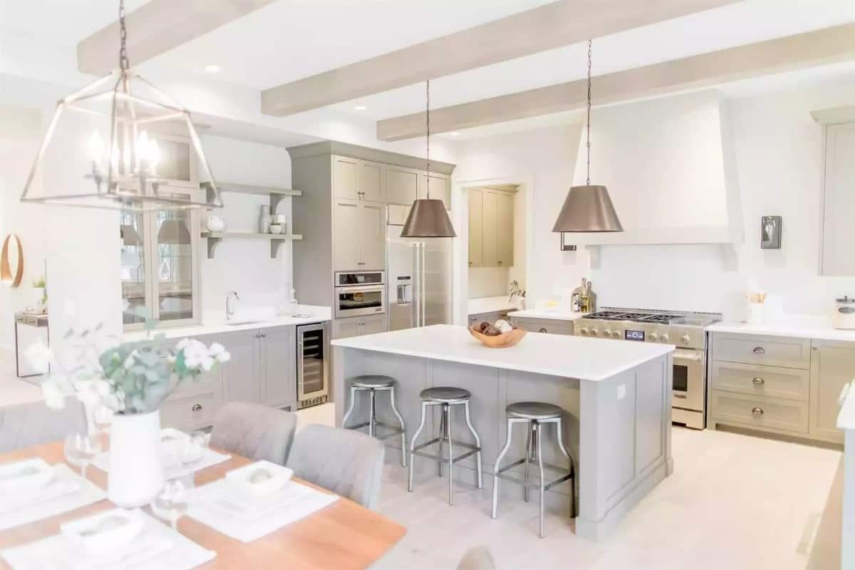 Wow, Those Pendant Lights Really Define This Light-Filled Kitchen