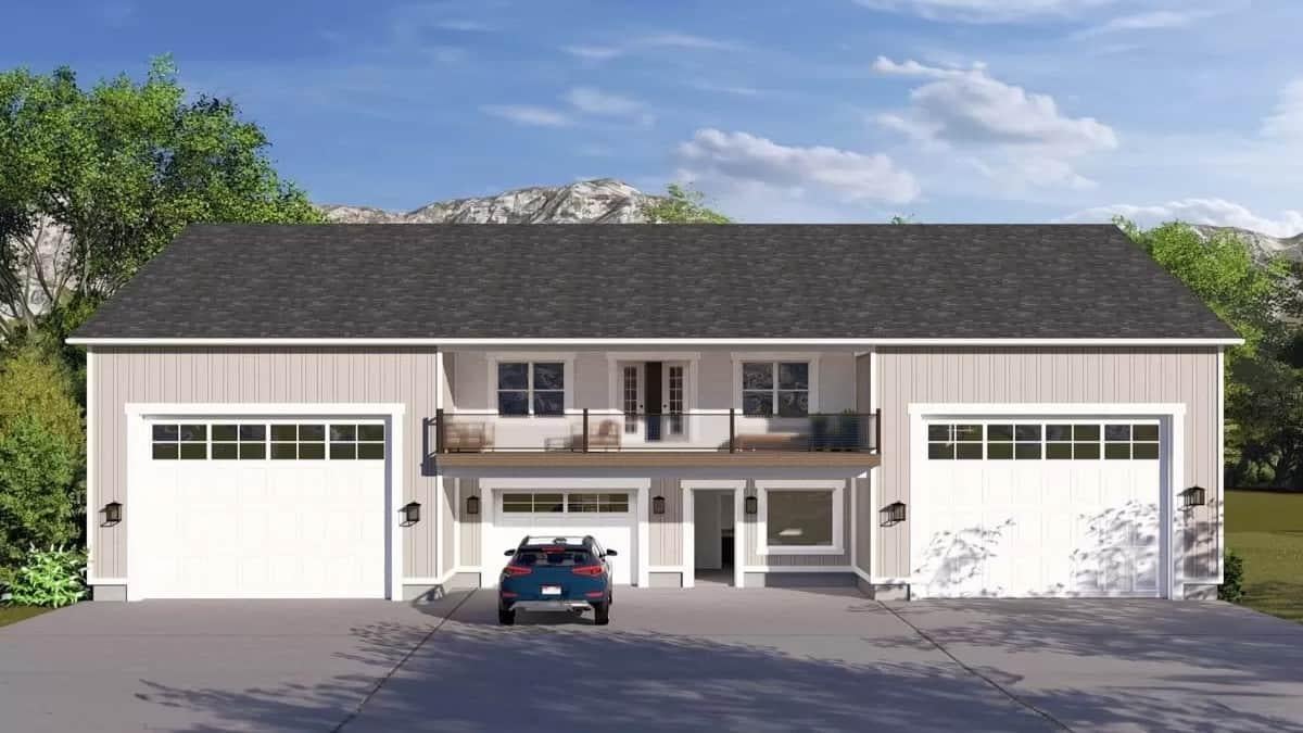 Dual Balconies Add Character to This Modern Garage Apartment